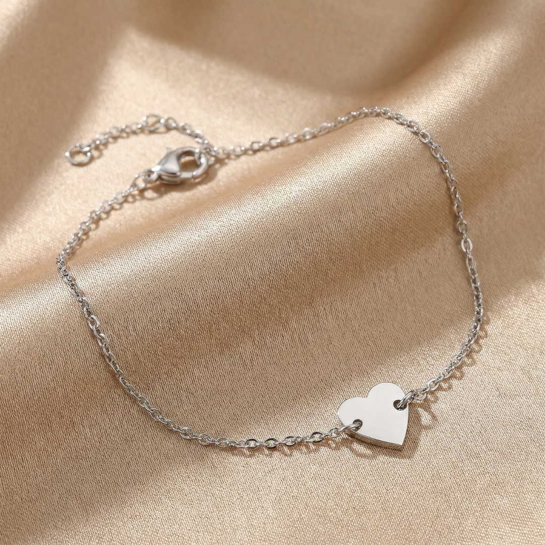 Amora - Heart Bracelet with Initial Engraving