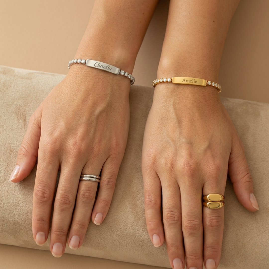 Twin - Tennisarmband mit Gravur