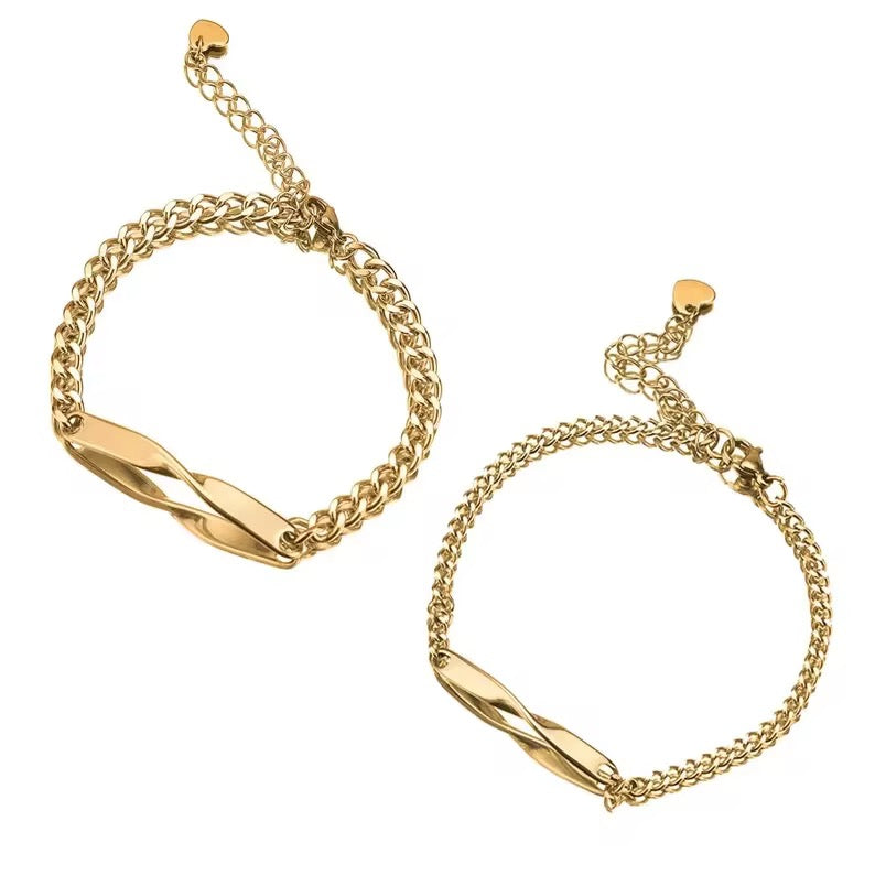 Infinity Duo - Partnerarmbänder mit Gravur