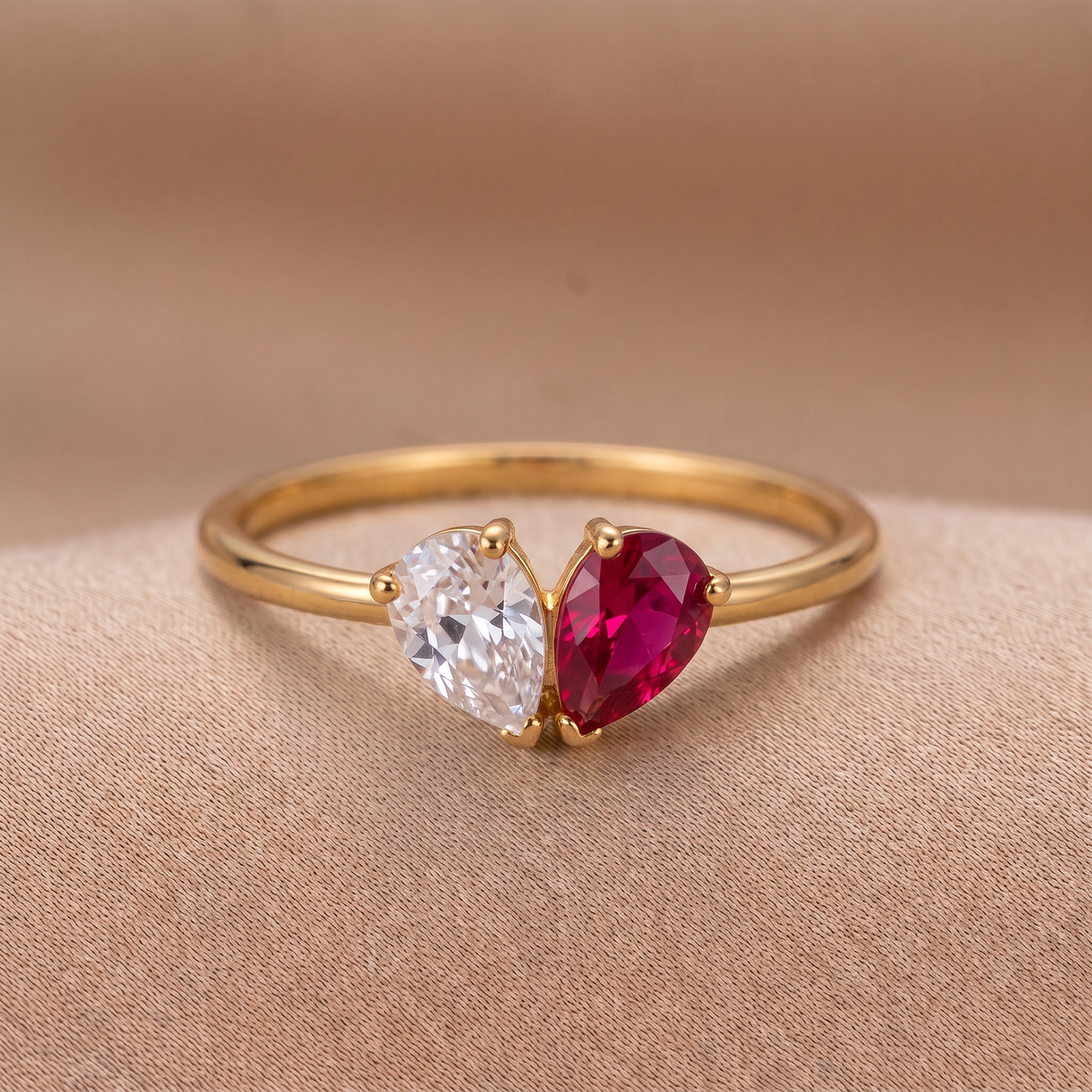 Toi Et Moi Ring mit 2 Geburtssteinen - Birthelle
