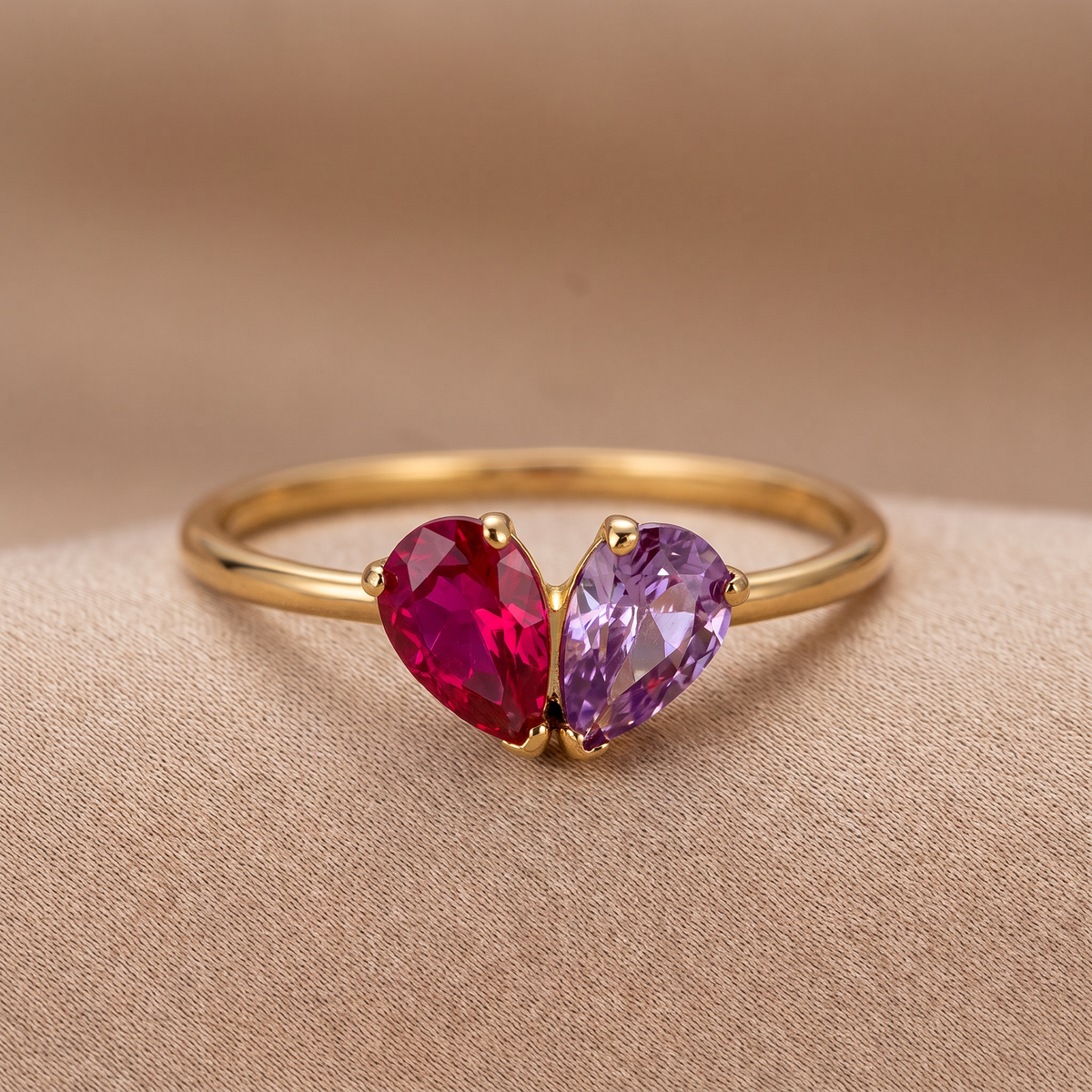 Toi Et Moi Ring mit 2 Geburtssteinen - Birthelle