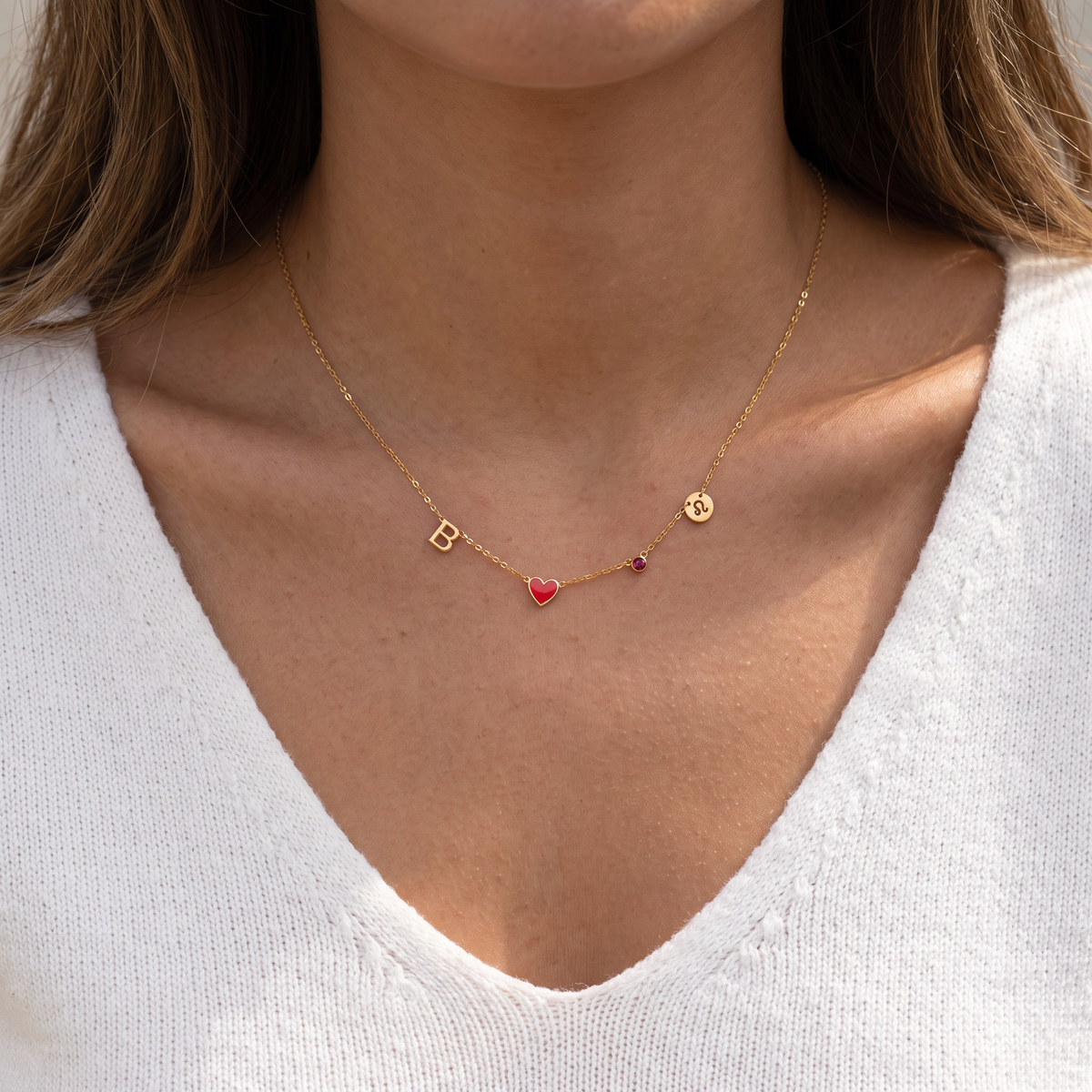 Personalisierte Halskette mit Charms