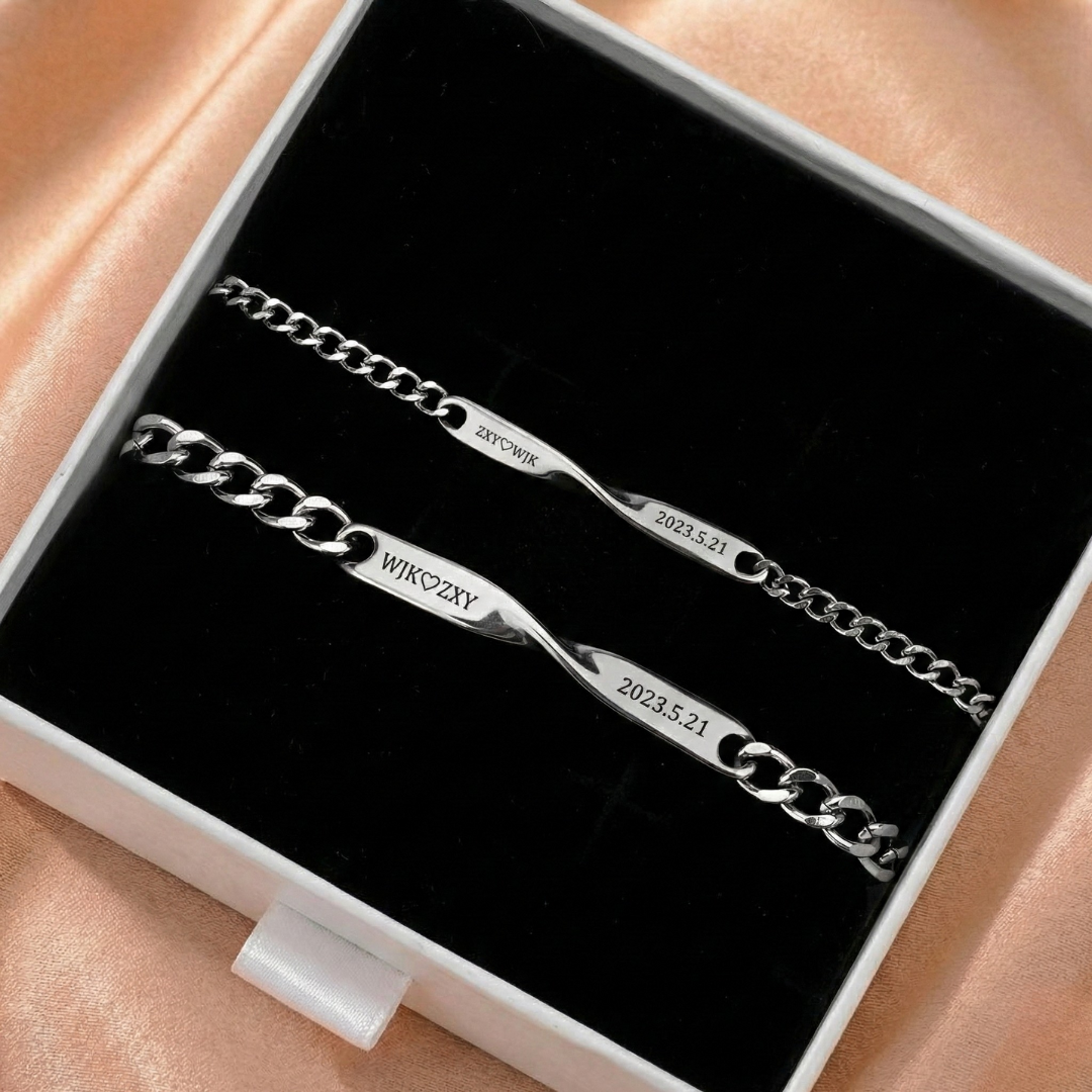 Infinity Duo - Partnerarmbänder mit Gravur