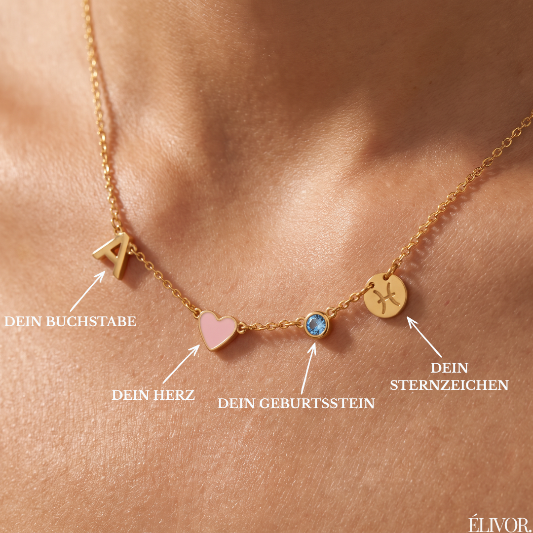 Personalisierte Halskette mit Charms