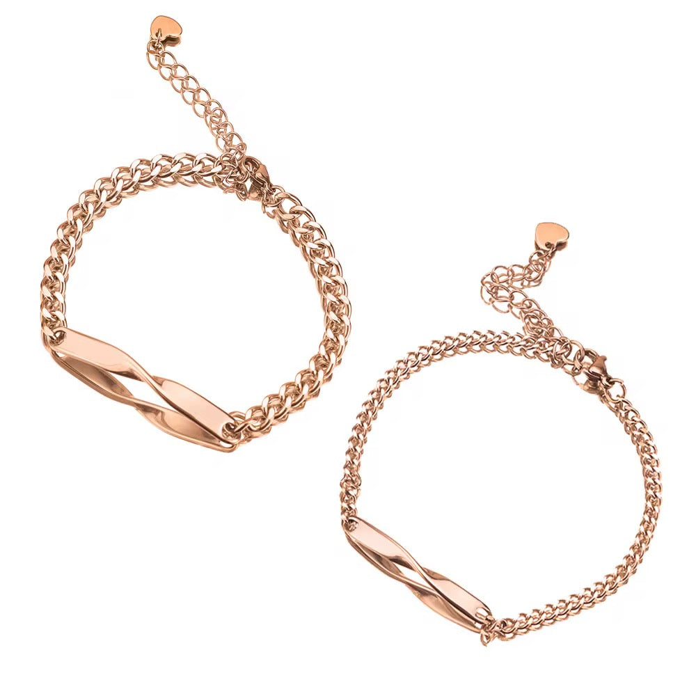 Infinity Duo - Partnerarmbänder mit Gravur