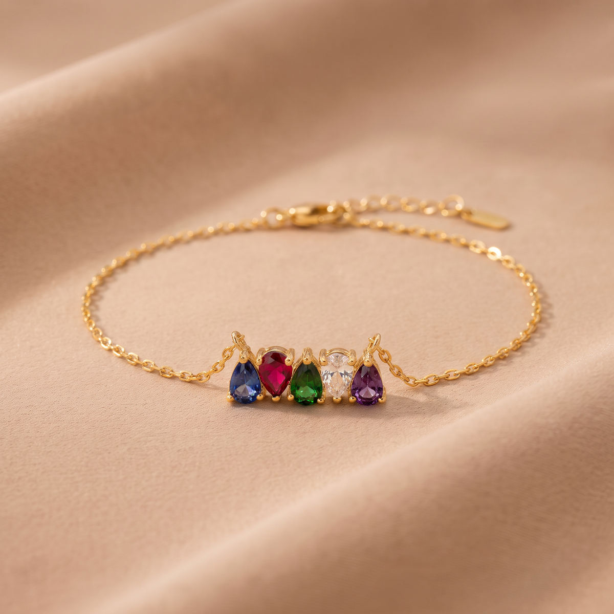 Armband mit mehreren Geburtssteinen - Birthela