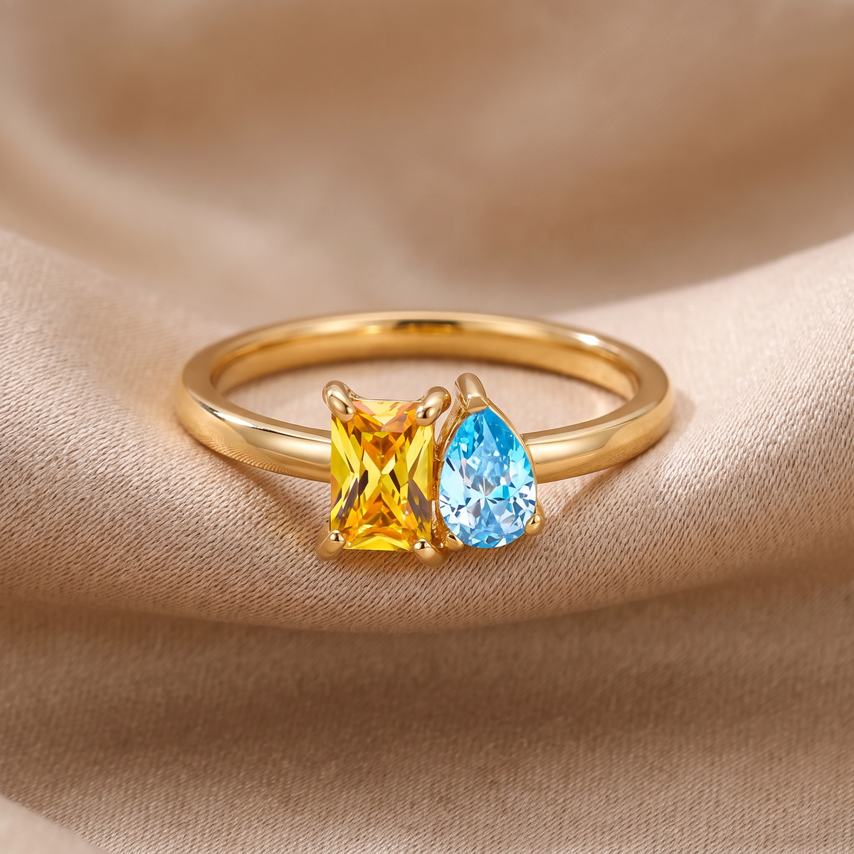 Toi Et Moi Ring mit 2 Geburtssteinen - Birthia