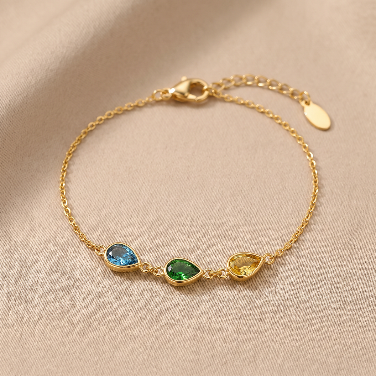 Armband mit 3 Geburtssteinen - Birthena